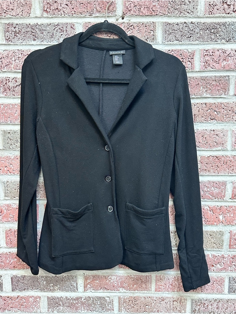 Black Women's knit Blazer with patch pockets - Tahari
